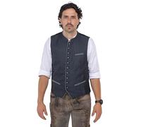 Schöneberger Trachten Herren Trachtenweste Lennard | Lederhosen Lodenweste Vintage Blau | Trachten-Weste-Gilet Lennard (60)