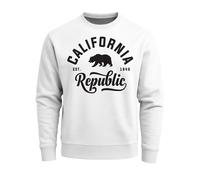 Schöner California Republic Herren Pullover Sweatshirt - California weiß 4XL