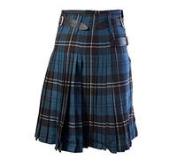 Schöner Kilt Rock Scottish Mens Kilt Traditioneller Plaidgürtel Plissee Bilaterale Kette Braun Gothic Punk Scottish Tart