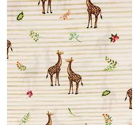 SCHÖNER LEBEN. Baumwollstoff Popeline Digitaldruck Giraffen weiß bunt 1,5m