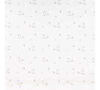 SCHÖNER LEBEN. Baumwollstoff Popeline Stoff Hasen Blumen wollweiß rosa 1,45m Breite