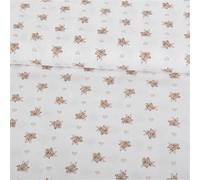 SCHÖNER LEBEN. Baumwollstoff Trachtenstoffe Satin-Touch Rosen Herzen weiß 1,5m Breite