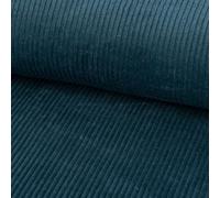 SCHÖNER LEBEN. Cord Stoff BW Bekleidungsstoff Dekostoff 4,5W grob Uni blau 1,4m