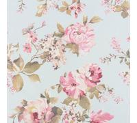 SCHÖNER LEBEN. Dekostoff Classic Painted Rose Allover Rosen hellblau rosa 1,40m Br
