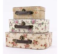 SCHÖNER LEBEN. Sass & Belle Deko Koffer 3er Set Rosen 29,5x20x9,5cm