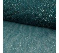 SCHÖNER LEBEN. Tüllstoff mit Glitzer Glitzertüll 1,50m, Farbe:Petrol