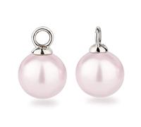 Schöner-SD Einhänger für Creolen 1 Paar 925 Silber Anhänger Perle 10mm hell-rosa