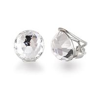 Schöner SD Ohrclips 925 Silber mit 12mm Kristall Cabochon