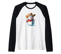 Schönes Cowboy-Outfit mit Cowboyhut für Schneemann-Liebhaber Raglan
