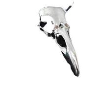 Schönes, einzigartiger Raben-Schädel-Anhänger, silberfarben, mit Halskette, Wicca Harry Potter/Bellatrix Lestrange/Biker