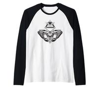 Schönes Schmetterlingsmandala, Vintage-Retro-T-Shirt Raglan