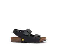Scholl Unisex Cork Pro Sandalo Flache Sandale, Schwarz, 38 EU