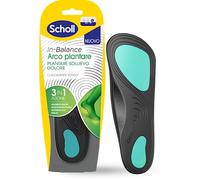 Scholl In-Balance Arch, schmerzlinderndes Fußbett, orthopädische Flachfußsohlen, doppellagige, dämpfende Gel-Einlegesohlen mit flexibler Unterstützung, Größe L (42,5-45), 1 Paar