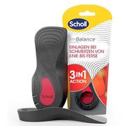 Scholl In-Balance orthopädische 3/4 Einlegesohlen, bei Schmerzen von Knie- und Ferse, Einlagen zur Linderung von Knie- und Fersenschmerzen - tiefe Fersenschale und Fußgewölbestütze - Größe 37-39.5