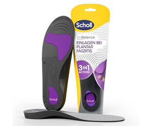 Scholl In-Balance orthopädische Einlegesohlen bei Plantarfasziitis, lindert sofort Schmerzen:Ferse, Sporen, Bogen Unterstützung,verteilt Fußdruck, Größe 42.5-45