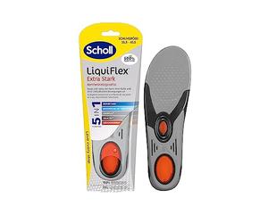 Scholl LiquiFlex Komforteinlegesohlen Extra Support - Größe S, bessere Stoßdämpfung an der Ferse, geruchshemmend, aus Memory-Schaum mit LiquiFlex Technologie, für Arbeitsschuhe, 1 Paar
