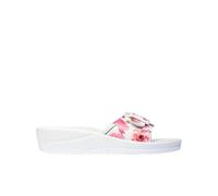 Scholl, NEW MASSAGE, Ciabattte, Donna, Bianco - Fucsia, Fantasia fiori, 36
