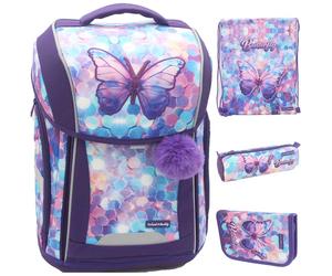 School Buddy WAVE Schulranzen-Set 4tlg Butterfly