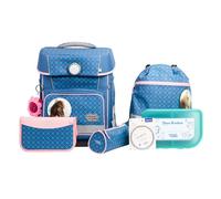 SCHOOL-MOOD Champion Maxx Pro Schulranzenset 7-teilig 22L Stauraum, ergonomisches Grow with You System für 1 m bis 1,50 m Körpergröße, wasserdichter Stoff mit Reflektoren (Mila Pferd)