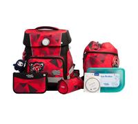 SCHOOL-MOOD Champion Maxx Pro Schulranzenset 7-teilig 22L Stauraum, ergonomisches Grow with You System für 1 m bis 1,50 m Körpergröße, wasserdichter Stoff mit Reflektoren (Kai Ninja)