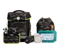 SCHOOL-MOOD Champion Maxx Pro Schulranzenset 7-teilig 22L Stauraum, ergonomisches Grow with You System für 1 m bis 1,50 m Körpergröße, wasserdichter Stoff mit Reflektoren (Finn Panther)