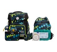 SCHOOL-MOOD Champion Maxx Pro Schulranzenset 7-teilig 22L Stauraum, ergonomisches Grow with You System für 1 m bis 1,50 m Körpergröße, wasserdichter Stoff mit Reflektoren (Elias Rennwagen)