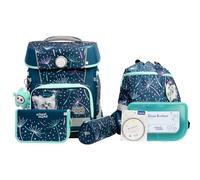 SCHOOL-MOOD Champion Maxx Pro Schulranzenset 7-teilig 22L Stauraum, ergonomisches Grow with You System für 1 m bis 1,50 m Körpergröße, wasserdichter Stoff mit Reflektoren (Lina Kätzchen)