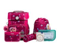 SCHOOL-MOOD Champion Pro Klara Häschen Schulranzenset 7-teilig 21,5L Stauraum, ergonomisches Easy Fit System für 1 m bis 1,50 m Körpergröße, standfest, wasserabweisender Stoff mit Reflektoren