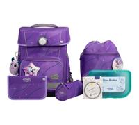 SCHOOL-MOOD Champion Pro Marie Pegasus Schulranzenset 7-teilig 21,5L Stauraum, ergonomisches Easy Fit System für 1 m bis 1,50 m Körpergröße, standfest, wasserabweisender Stoff mit Reflektoren