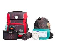 SCHOOL-MOOD Champion Pro Mika Drache Schulranzenset 7-teilig 21,5L Stauraum, ergonomisches Easy Fit System für 1 m bis 1,50 m Körpergröße, standfest, wasserabweisender Stoff mit Reflektoren