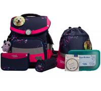 school mood - school mood Leni Hund Timeless Pro Schulranzen Set 7-tlg. 995g 23,5L Blau