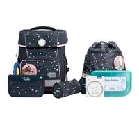 SCHOOL-MOOD Champion Pro Ella Pferd Schulranzenset 7-teilig 21,5L Stauraum, ergonomisches Easy Fit System für 1 m bis 1,50 m Körpergröße, standfest, wasserabweisender Stoff mit Reflektoren