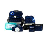 SCHOOL-MOOD Schulranzen Timeless Air+, HSV, retroreflektierende Flächen, inkluive Patchy-Set Einheitsgröße blau Kinder Schultaschen Schulausstattung Einheitsgröße blau