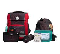 SCHOOL-MOOD Champion Pro Mika Drache Schulranzenset 7-teilig 21,5L Stauraum, ergonomisches Easy Fit System für 1 m bis 1,50 m Körpergröße, standfest, wasserabweisender Stoff mit Reflektoren