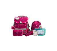 SCHOOL-MOOD Timeless Pro Schulranzenset 7-teilig 23,5L Stauraum, ergonomisches Easy Fit System für 1 m bis 1,50 m Körpergröße, standfest, wasserdichter Stoff mit Reflektoren (Klara Häschen)