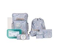 SCHOOL-MOOD - Softbag Schulranzen Set Aqua, 8-teilig - Rebel Air+ - inkl. Zubehör - ergonomischer Schultasche Jungen & Mädchen - Schulrucksack in der 1. bis 4. Klasse - Aqua (Nordic Collection)