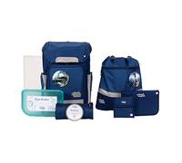 SCHOOL-MOOD - Softbag Schulranzen Set Fußball, 8-teilig - Rebel Air+ - inkl. Zubehör - ergonomischer Schultasche Jungen & Mädchen - Schulrucksack für Kinder in der 1. bis 4. Klasse - Paul (Fußball)