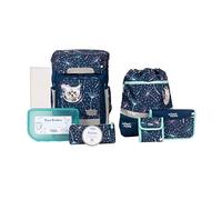 SCHOOL-MOOD - Softbag Schulranzen Set Kätzchen, 8-teilig - Rebel Air+ - inkl. Zubehör - ergonomischer Schultasche Jungen & Mädchen - Schulrucksack für Kinder in der 1. bis 4. Klasse - Lina (Kätzchen)