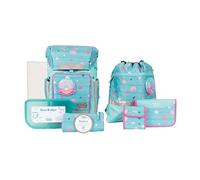 SCHOOL-MOOD - Softbag Schulranzen Set Meerjungfrau, 8-teilig - Rebel Air+ - ergonomischer Schultasche Jungen & Mädchen - Schulrucksack für Kinder in der 1. bis 4. Klasse - Lilly (Meerjungfrau)