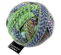 Schoppel Zauberball Stärke 6, Farbe 2170 - Blasser Schimmer, 150 Gramm, bunte, dicke Sockenwolle 6-fädig mit Farbverlauf, Socken stricken, häkeln