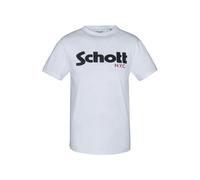 Schott NYC Herren Logo T-Shirt, Weiß (White White), Medium