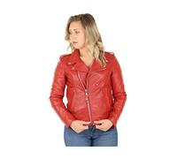 Schott NYC Damen Lederjacke LCW1601D, Rot (red),Gr.36 (S)