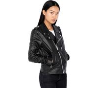 Schott NYC Damen Lederjacke LCW1601D, Schwarz ,Gr.34 (Herstellergröße: XS)