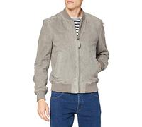 Schott NYC Herren BOMBER SUEDE Lederjacken, Light Grey, XL