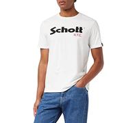 Schott NYC Herren T-Shirt TS01MC, Einfarbig, Gr. Medium (Herstellergröße: Medium), Mehrfarbig (Black/White)