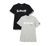 Schott NYC Herren Ts01mclogo T-Shirt 2er Pack, Black/H.Grey, S