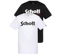 Schott NYC Herren Tspklogo T-Shirt, weiß, XXL