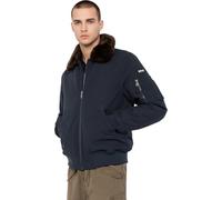 Schott NYC Schott Airlines Jacke mit Fellkragen, Navy-Brun, blau, L