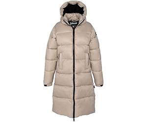 Schott NYC Unisex Belstar2wrs Daunenjacke mit Kapuze, lang, für Damen, beige, Small