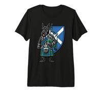 Schottenkaro Hund Dudelsackspieler Kilt Schottland Tier lustig Premium T-Shirt